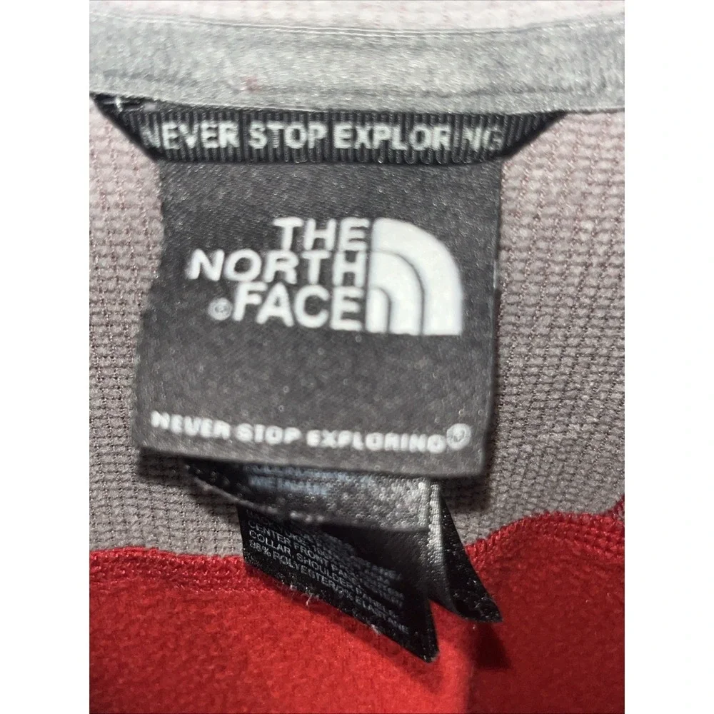 The‎ North Face 1/4 Zip Fleece Mens Red/Rust Pullover Longsleeve Shirt Size M